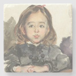 Portret van Marie (Cute Young Girl) Stenen Onderzetter