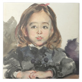 Portret van Marie (Cute Young Girl) Tegeltje