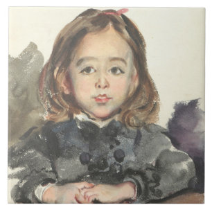 Portret van Marie (Cute Young Girl) Tegeltje