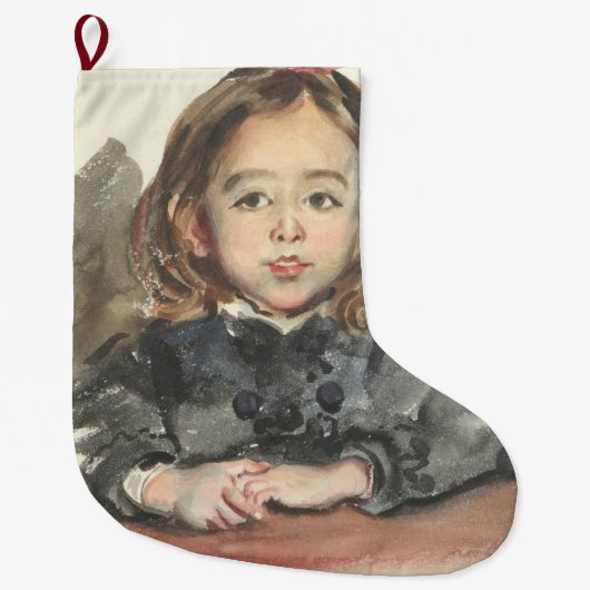 Portret van Marie (Schattig Jong Meisje) Grote Kerstsok (Voorkant)