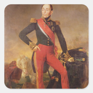 Portret van Marquis Emmanuel de Grouchy Vierkante Sticker