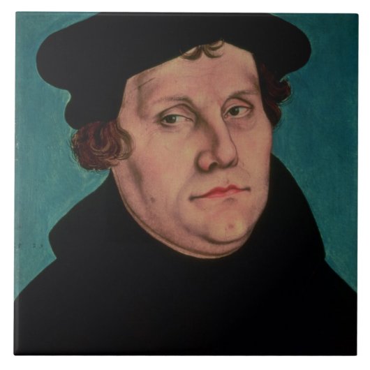 Portret van Martin Luther, 1529 Tegeltje (Voorkant)