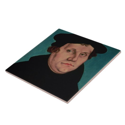Portret van Martin Luther, 1529 Tegeltje (Zijkant)