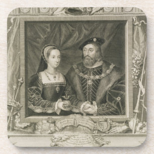 Portret van Mary (1496-1533) Koningin van Frankrij Bier Onderzetter