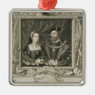 Portret van Mary (1496-1533) Koningin van Frankrij Metalen Ornament