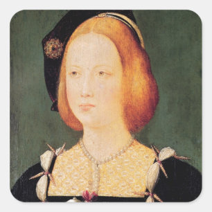 Portret van Mary of England Vierkante Sticker