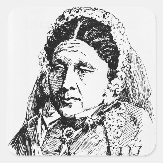 Portret van Mary Seacole Vierkante Sticker (Voorkant)