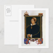 Portret van Mary Tudor uit 'Memoires of the Court' Briefkaart (Voorkant / Achterkant)