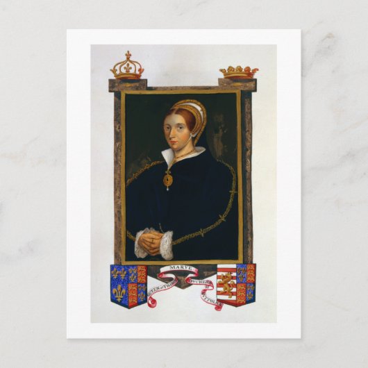 Portret van Mary Tudor uit 'Memoires of the Court' Briefkaart (Voorkant)