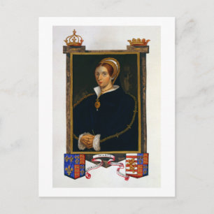 Portret van Mary Tudor uit 'Memoires of the Court' Briefkaart