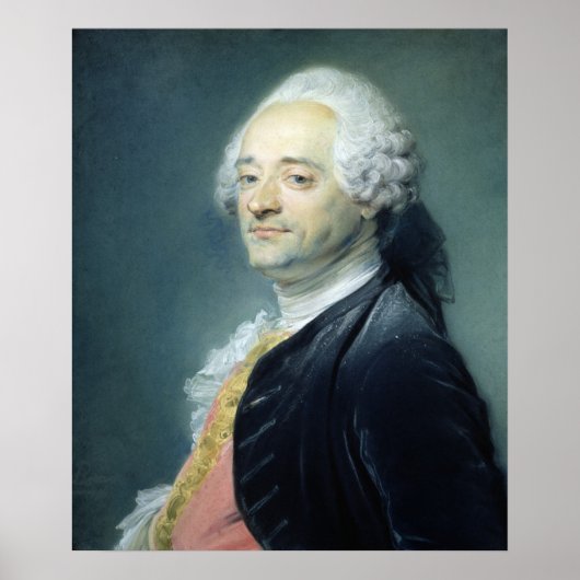 Portret van Maurice Quentin de la Tour, 1750 Poster (Voorkant)