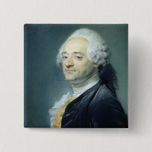 Portret van Maurice Quentin de la Tour, 1750 Vierkante Button 5,1 Cm