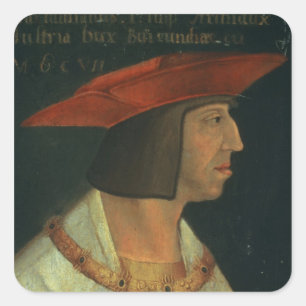 Portret van Maximillian I Vierkante Sticker