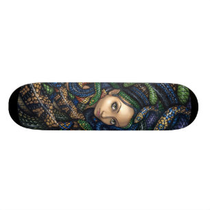 Portret van Medusa SKATEBOARD-gothic voor de mytho Skateboard