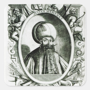 Portret van Mehmet III Vierkante Sticker