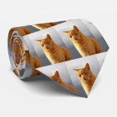 Portret van Merlin de gemberkat Stropdas (Opgerold)