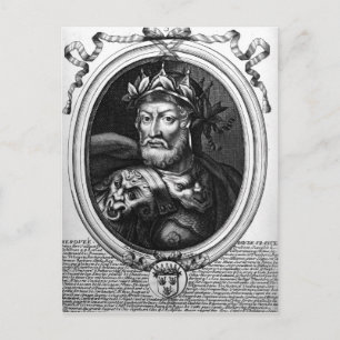 Portret van Merovech King van de Salian Franks Briefkaart