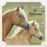 Portret van Merrie en Veulen Paarden Set van 6