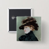 Portret van Mery Laurent 1882 Vierkante Button 5,1 Cm (Voorkant /achterkant)