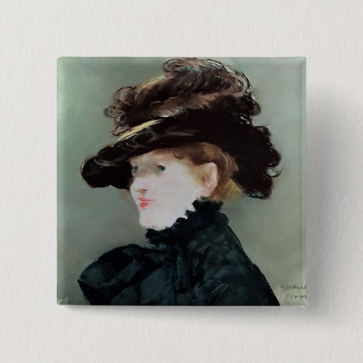 Portret van Mery Laurent 1882 Vierkante Button 5,1 Cm (Voorkant)