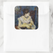 Portret van Mette Gauguin, de vrouw van de kunsten Vierkante Sticker (Tas)