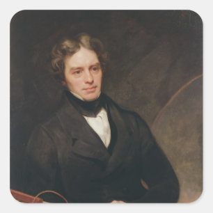 Portret van Michael Faraday 1841-42 Vierkante Sticker