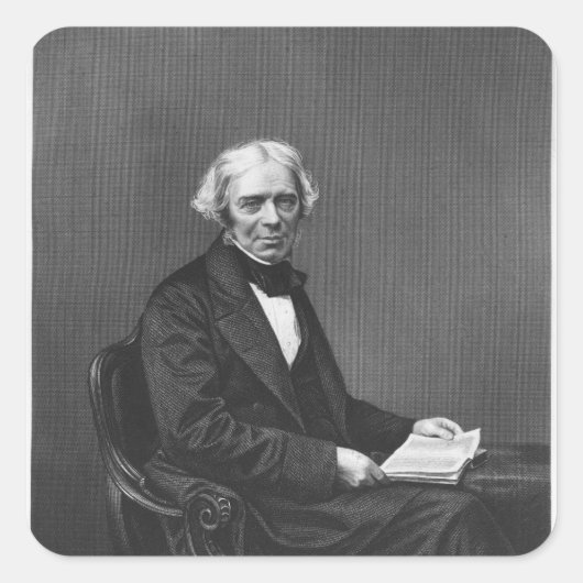 Portret van Michael Faraday Vierkante Sticker (Voorkant)