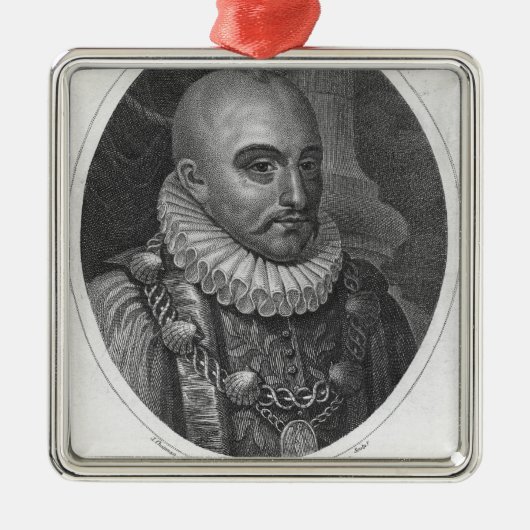 Portret van Michel de Montaigne Metalen Ornament (Voorkant)