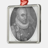 Portret van Michel de Montaigne Metalen Ornament (Links)