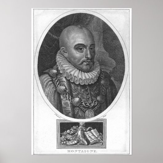 Portret van Michel de Montaigne Poster (Voorkant)