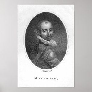 Portret van Michel de Montaigne Poster