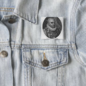 Portret van Michel de Montaigne Vierkante Button 5,1 Cm (In situ)