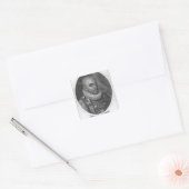 Portret van Michel de Montaigne Vierkante Sticker (Envelop)