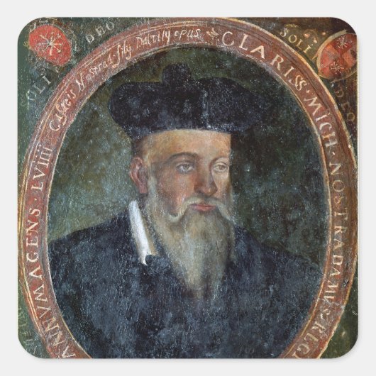 Portret van Michel de Nostradame Vierkante Sticker (Voorkant)
