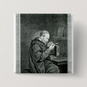 Portret van Michel Nostradamus Vierkante Button 5,1 Cm