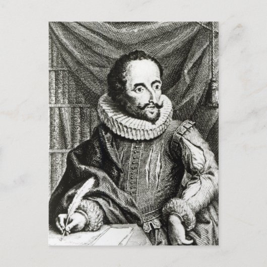 Portret van Miguel de Cervantes Saavedra Briefkaart (Voorkant)