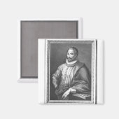 Portret van Miguel de Cervantes Saavedra Magneet (Voorkant / Achterkant)