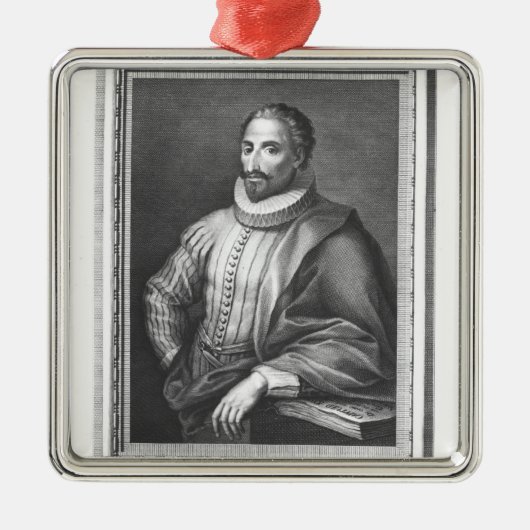 Portret van Miguel de Cervantes Saavedra Metalen Ornament (Voorkant)