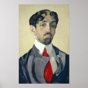 Portret van Mikhail Kuzmin, 1909 Poster