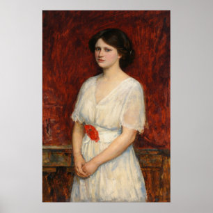 Portret van Miss Claire Kenworthy door Waterhouse Poster