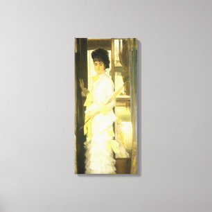 Portret van Miss Lloyd door Tissot, Antiek Portret Canvas Afdruk