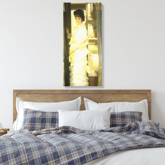 Portret van Miss Lloyd van Tissot,  portret Canvas Afdruk (Insitu (Slaapkamer))