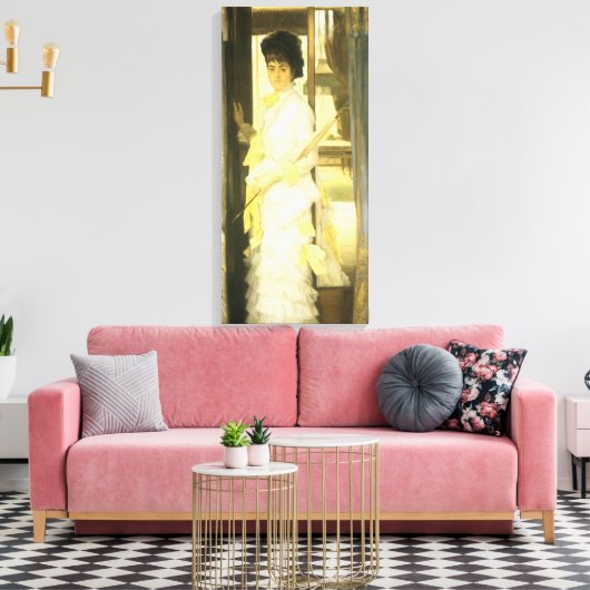 Portret van Miss Lloyd van Tissot,  portret Canvas Afdruk (Insitu (Woonkamer))