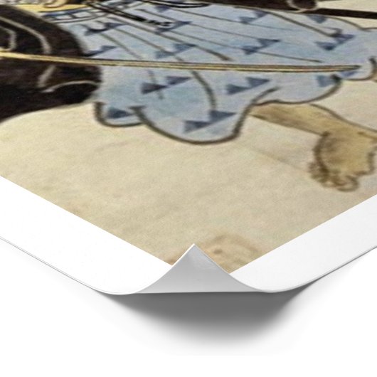 Portret van Miyamoto Musashi als jongen, Edo-perio Poster (Hoek)