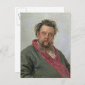 Portret van Modest Petrovich Moussorgsky 1881 Briefkaart (Voorkant / Achterkant)