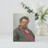 Portret van Modest Petrovich Moussorgsky 1881 Briefkaart (Staand voorkant)