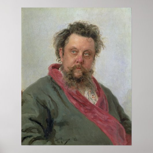 Portret van Modest Petrovich Moussorgsky 1881 Poster (Voorkant)