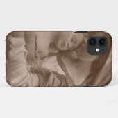 Portret van moeder en kind (foto sepia) Case-Mate iPhone case (Achterkant (horizontaal))