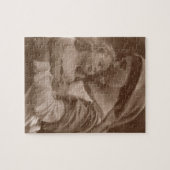 Portret van moeder en kind (foto sepia) legpuzzel (Horizontaal)