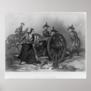 Portret van Molly Pitcher om een kanon te laden Poster